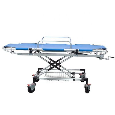 kwaliteit  Blue Aluminum Alloy Emergency Ambulance Stretcher Bed For First Aid fabriek