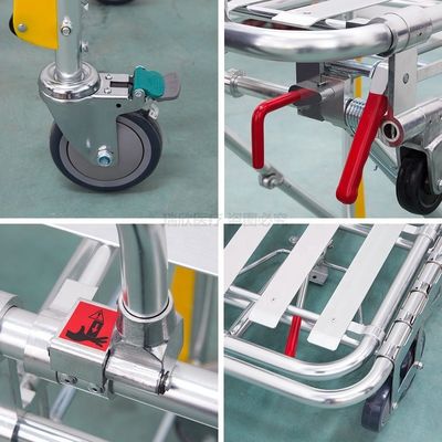 Aluminium legering opvouwbare ambulance stretcher oranje chirurgische stretcher