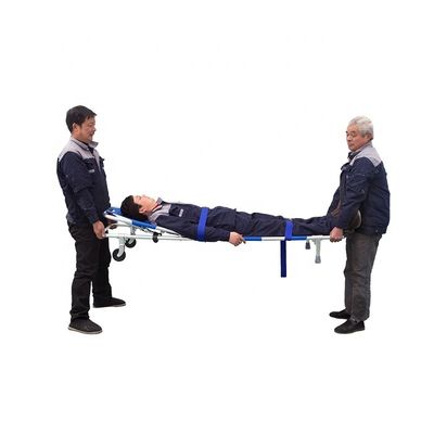 Blauw aluminium legem vouwbare stretcher handmatig vouwbaar doek stretcher
