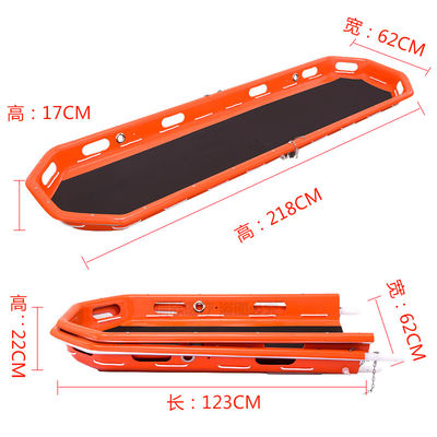 Oranje Rescue Basket Stretcher Eerste Hulp Folding Stokes Basket OEM